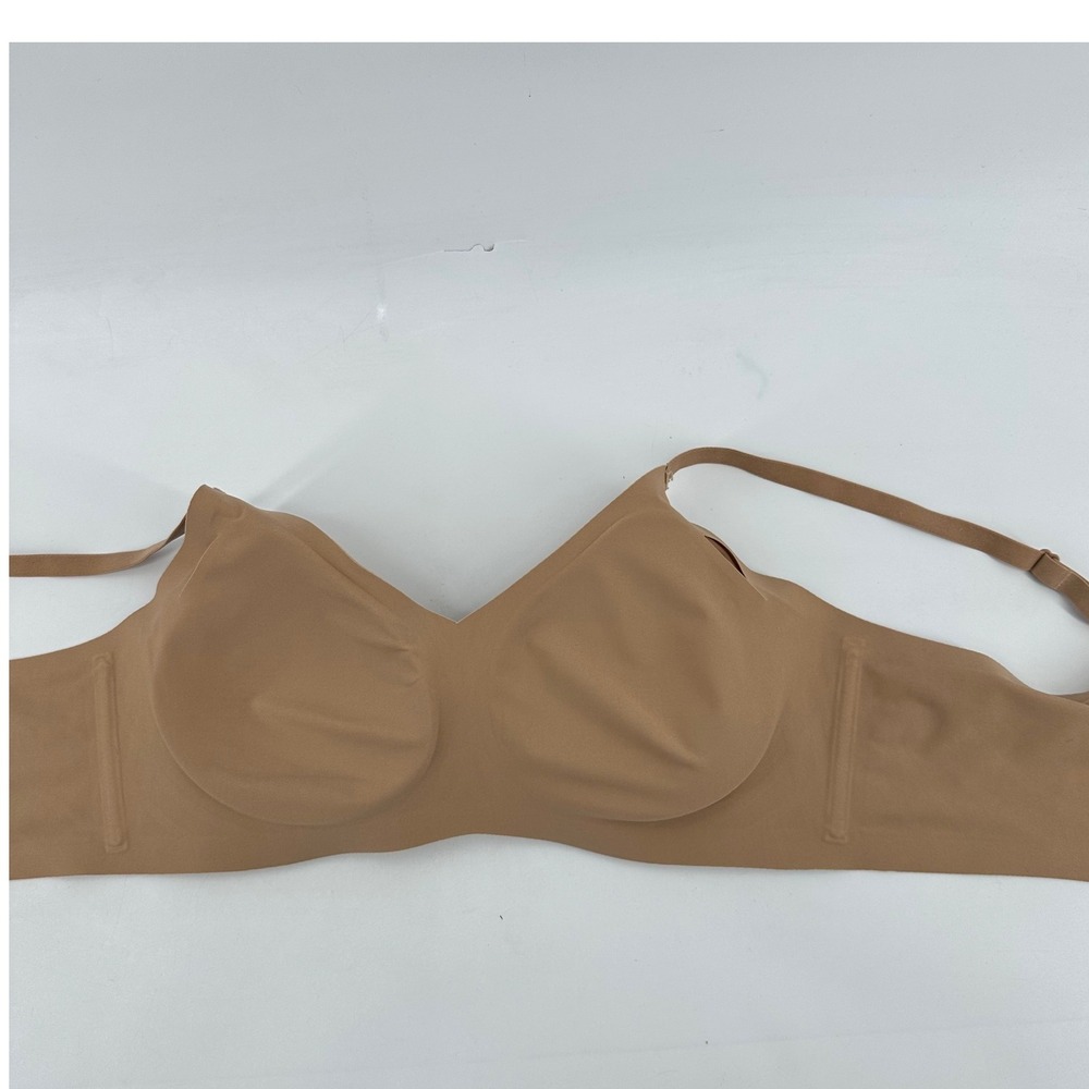 Honeylove Crossover Bra Womens Large 38B/C Tan Minimalist Wireless Comfort